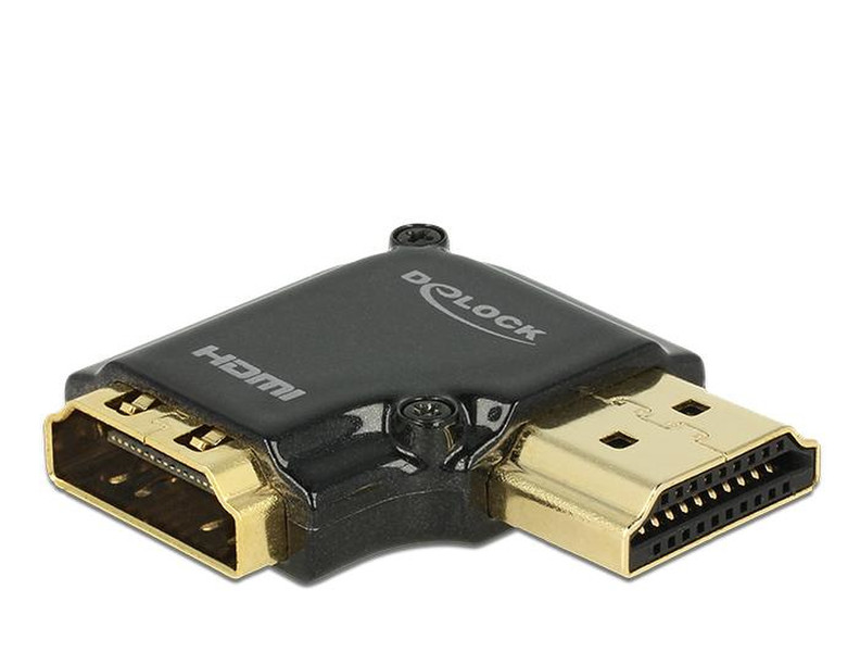 DeLOCK HDMI-A/HDMI-A, F/M, 90° HDMI HDMI Schwarz Videokabel-Adapter