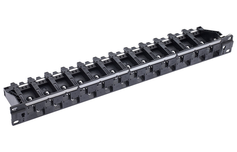 R&M 19" 1U PC Patch Panel 24-Port/s, Cat. 5/6, black, empty patch panel