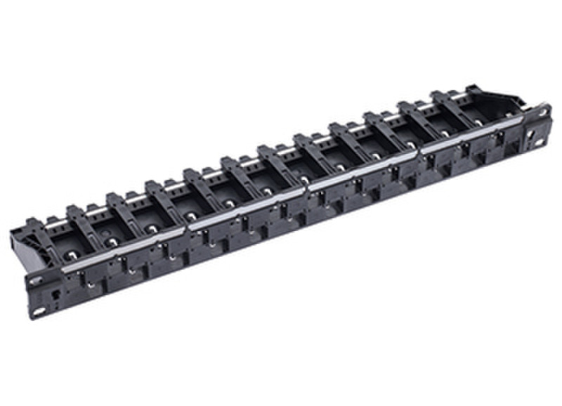 R&M 19" 1U PC Patch Panel 24-Port/u, Cat. 5/6, black, empty patch panel