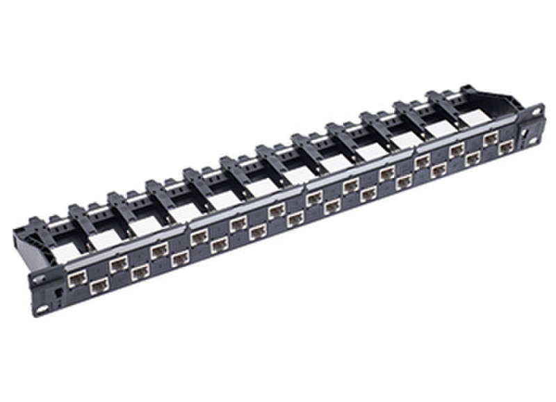 R&M 19" 1U PC Patch Panel 24xRJ45/s, Cat.5e, black, fully populated patch panel