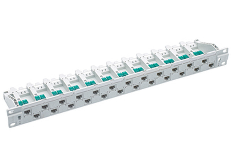 R&M 19" 1U PC Patch Panel 24xRJ45/u, Cat.5e, gray, fully populated patch panel