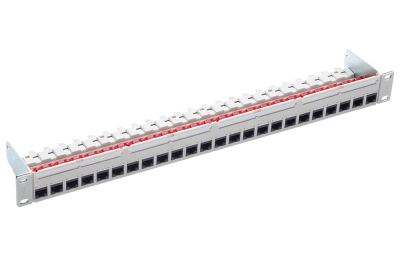 R&M 19" 1U PC Patch Panel 24xRJ45/u, Cat. 6A EL, gray, fully populated patch panel