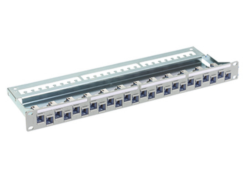 R&M 19" 1U ST Patch Panel 24xRJ45/u, Real10 Cat.6, gray, fully populated patch panel