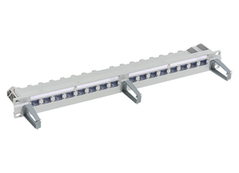 R&M 19" 1U Patch Panel 16xRJ45/u, Real10 Cat. 6, fully populated patch panel