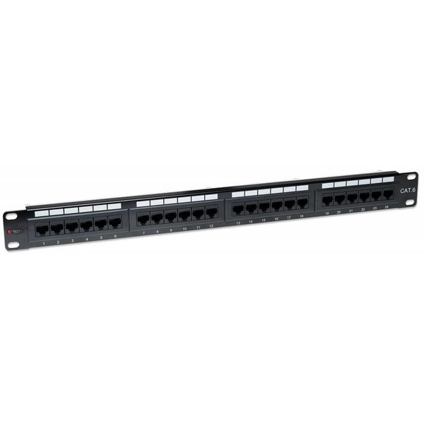 Techly Patch Panel UTP 24 Ports RJ45 Cat.6 I-PP 24-RU-C6T patch panel