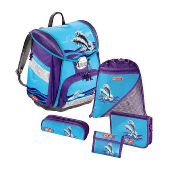 Step by Step Happy Dolphins Boy School backpack Polyester Blue,Violet