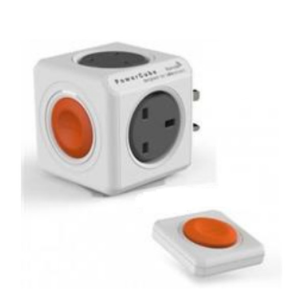 Allocacoc PowerCube Original Remote Серый, Оранжевый, Белый адаптер сетевой вилки