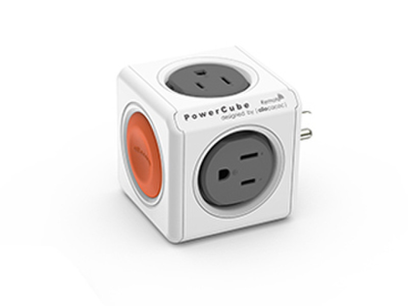 Allocacoc PowerCube Original Remote Grey,Orange,White power plug adapter