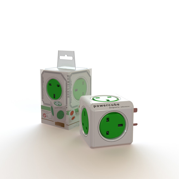 Allocacoc PowerCube Original Grün, Weiß Netzstecker-Adapter