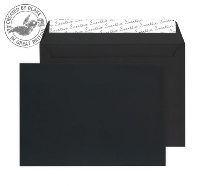 Blake Creative Senses Wallet Peel and Seal Black Velvet C5 162×229mm 140gsm (Pack 20)