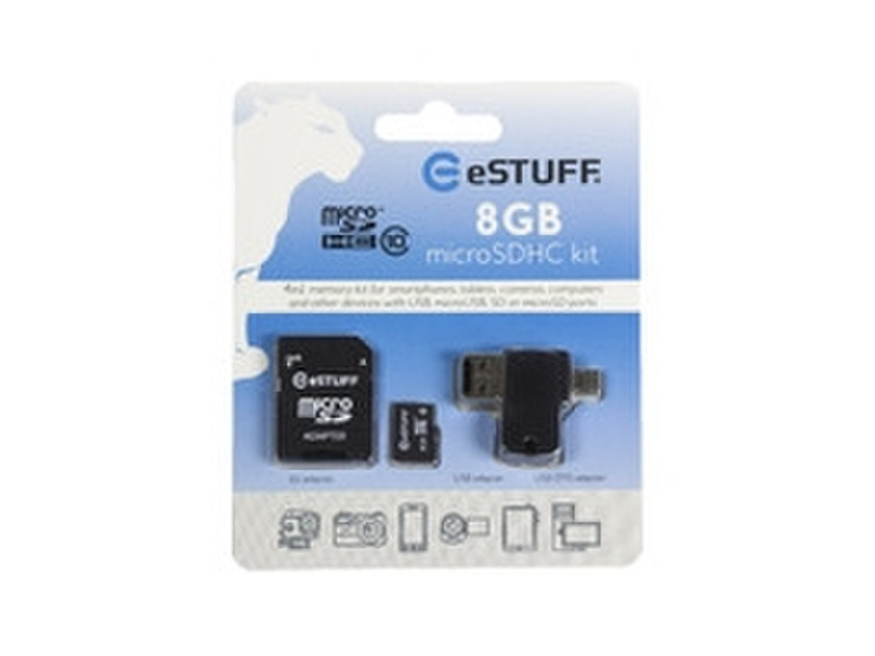 eSTUFF 8GB MicroSD 8ГБ MicroSD Class 10 карта памяти