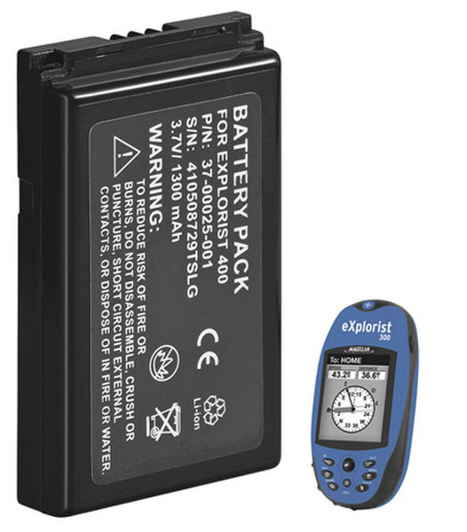 Wentronic GPS Akku for Magellan eXplorist 300, 360, 400, 500 Lithium-Ion (Li-Ion) 1300mAh 3.7V Wiederaufladbare Batterie