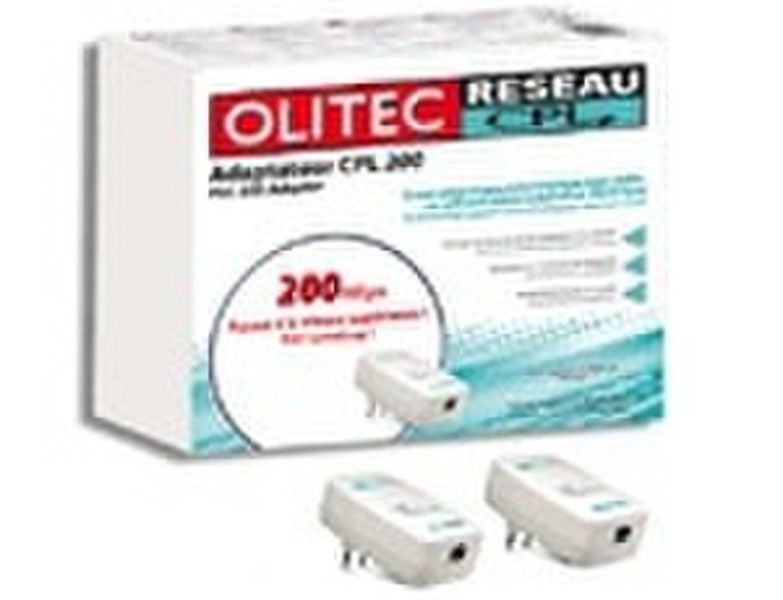 Olitec CPL/ENet SpeedPower 200 Mbps (2 Pack) 200Mbit/s networking card