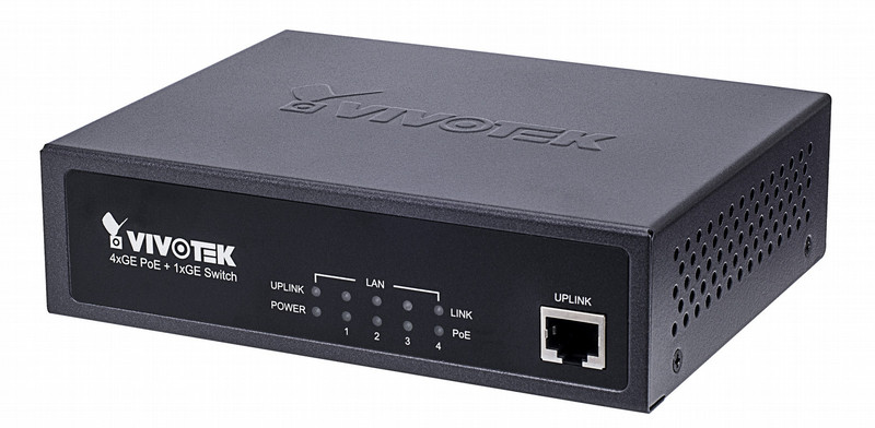 VIVOTEK AW-GET-050A-065 ungemanaged 10G Ethernet (100/1000/10000) Energie Über Ethernet (PoE) Unterstützung Schwarz Netzwerk-Switch