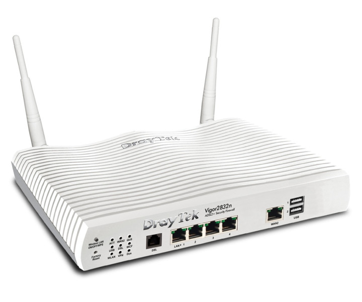 Draytek Vigor 2832N Single-band (2.4 GHz) Gigabit Ethernet White wireless router