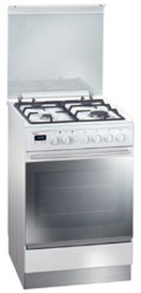 Pelgrim PF 39 RVS Gas elektro-fornuis, 55 cm breed Freestanding Gas hob White