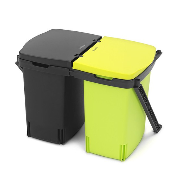 Brabantia 482205 20L 2basket(s) Plastic Black,Lime kitchen waste sorter