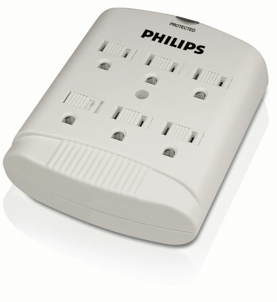 Philips SPP2306WA Wall tap 6 outlets Surge protector