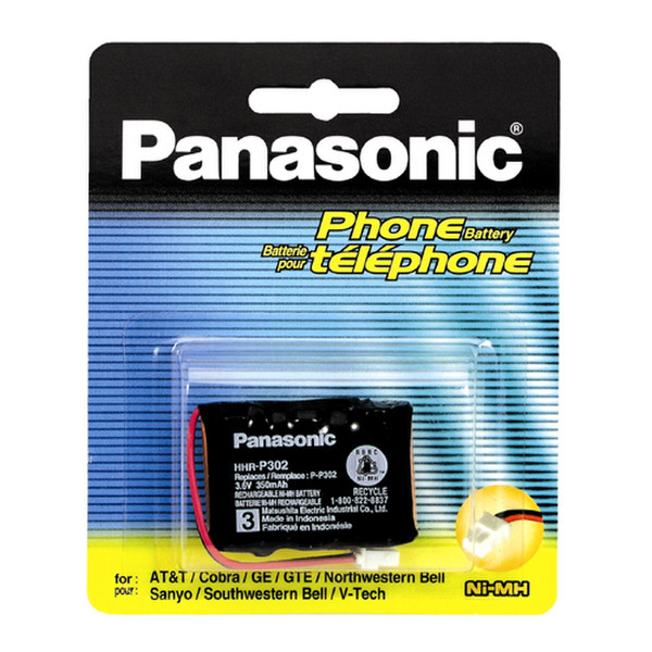 Panasonic HHR-P302A Nickel-Metal Hydride (NiMH) 350mAh rechargeable battery