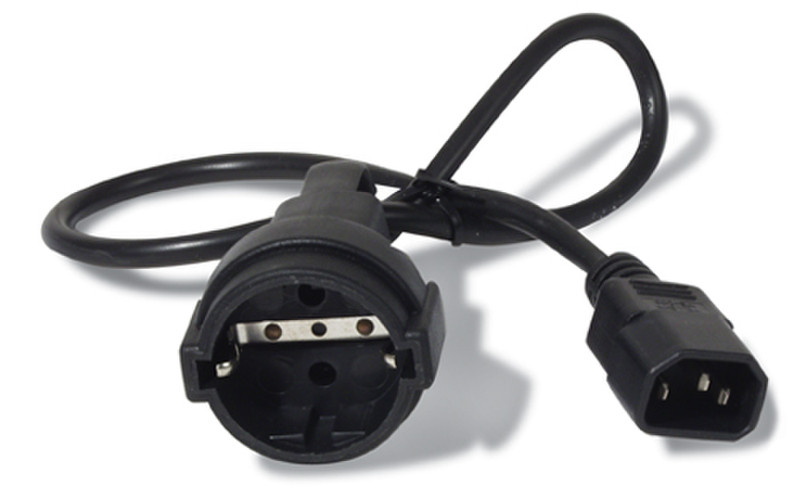 APC AP9880 0.6м Разъем C14 CEE7/7 Schuko Черный кабель питания
