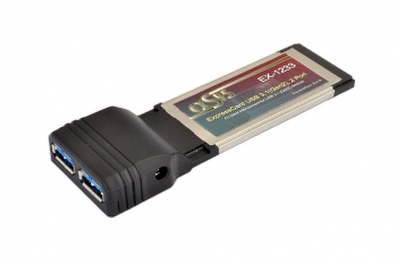 EXSYS EX-1233 ExpressCard USB 3.0 Black