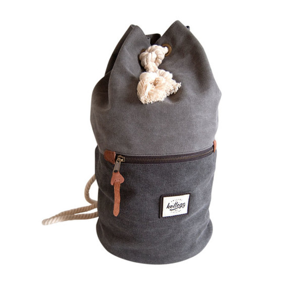 Kollegg Sailorbag Grey Cotton,Leather,Polyester Grey duffel bag