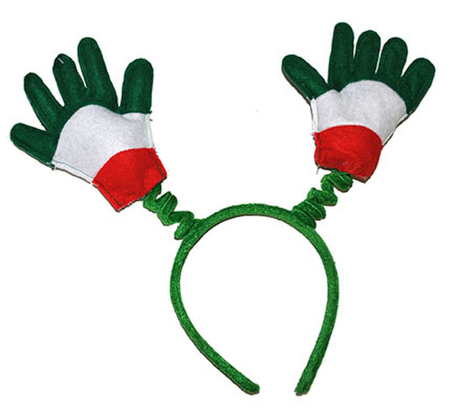 Funny Fashion Diadem + hands, Green/White/Red, 35 x 25 cm
