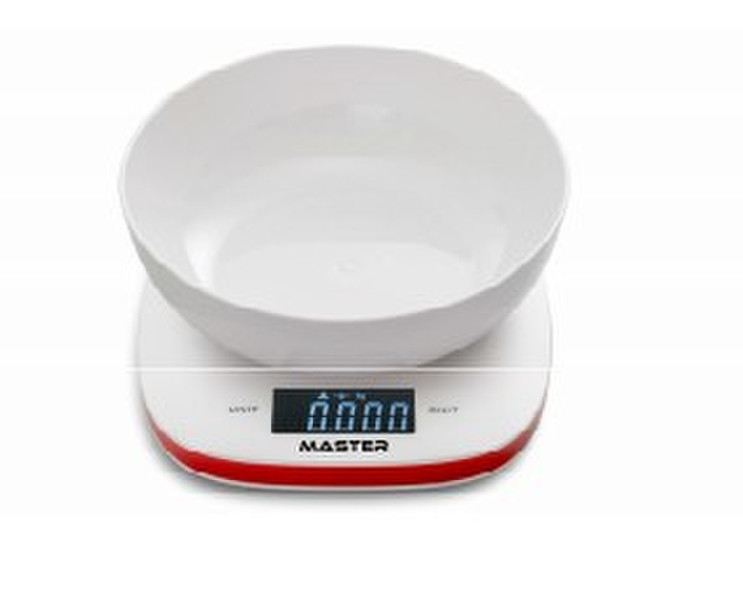 Master Digital BC866R Square Electronic kitchen scale Red,White