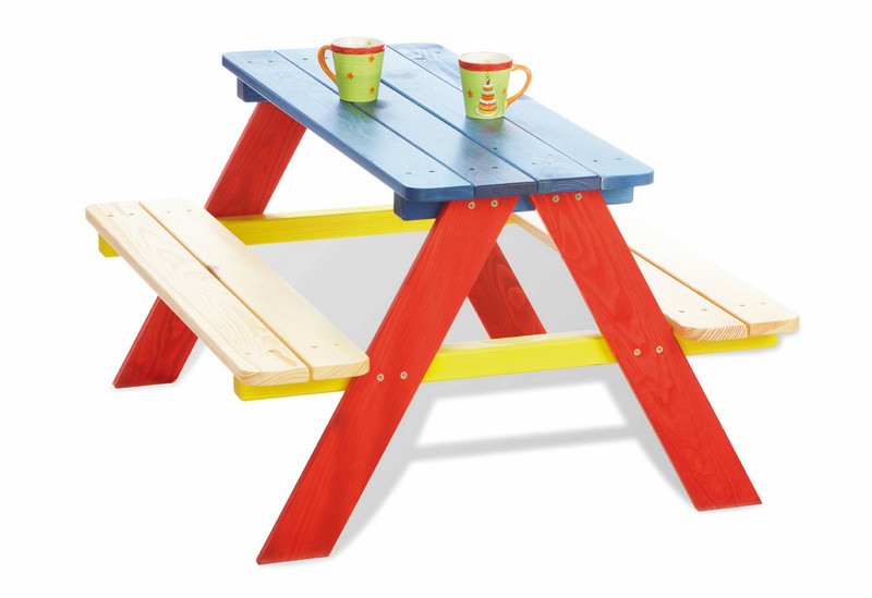 Pinolino 201616 Синий, Красный, Деревянный, Желтый стол для кемпинга