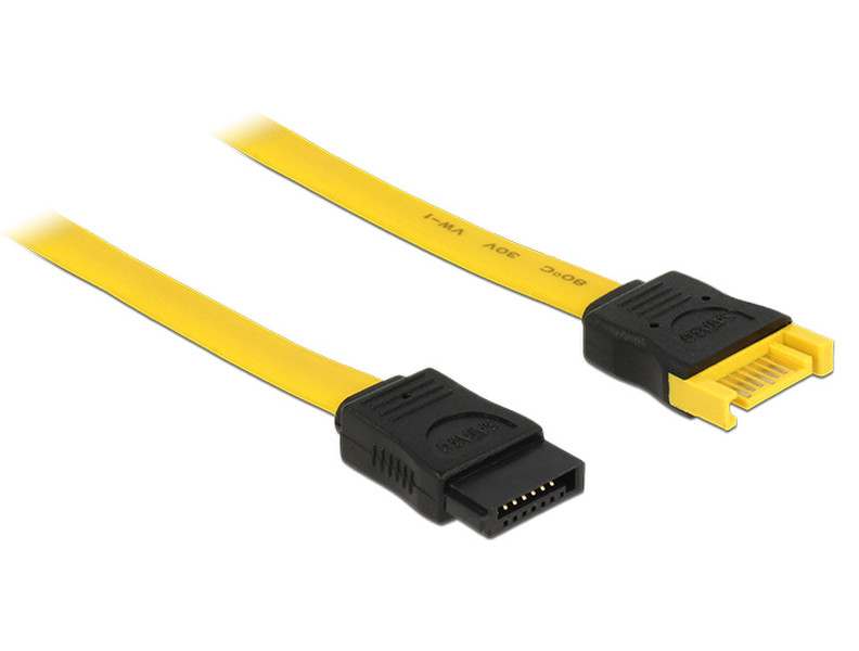 DeLOCK 0.7m 2xSATAIII 0.7м SATA III 7-pin SATA III 7-pin Черный, Желтый кабель SATA