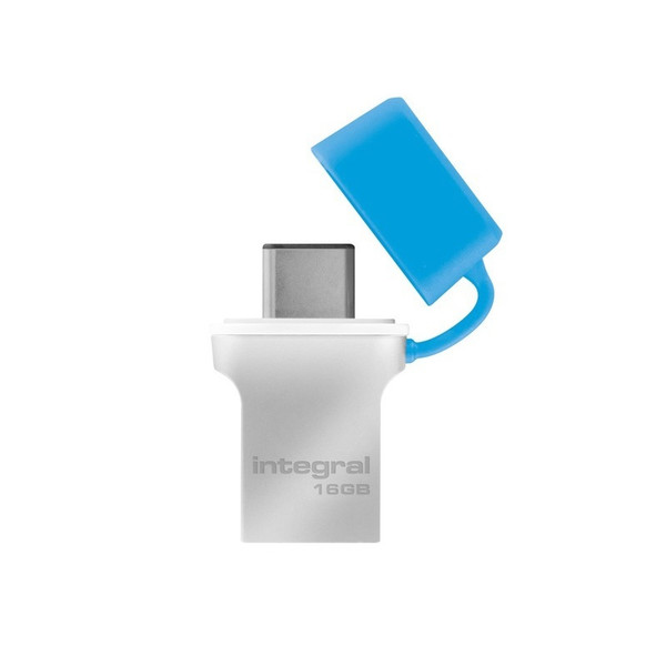 Integral FUSION 16GB USB 3.0 (3.1 Gen 1) Type-A/Type-C Blue,Silver USB flash drive
