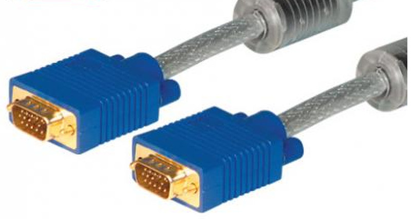 Tecline 128571 20м VGA (D-Sub) VGA (D-Sub) Синий, Прозрачный VGA кабель