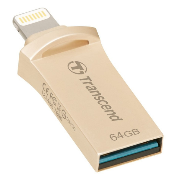 Transcend JetDrive Go 500 64GB 64ГБ USB 3.1/Lightning Золотой USB флеш накопитель