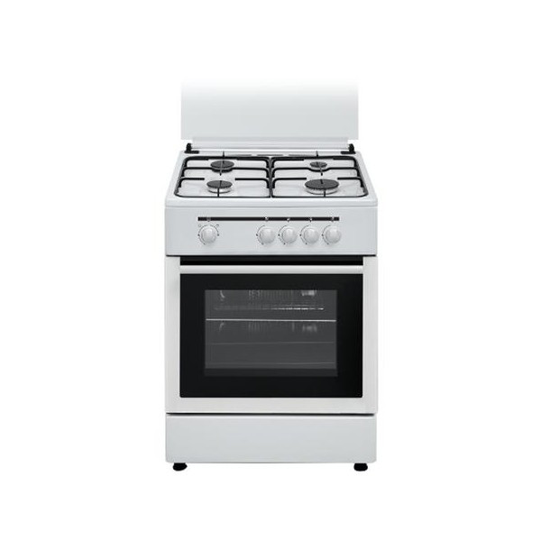 Vitrokitchen CB60BN Freistehend Gas hob Schwarz, Weiß Küchenherd