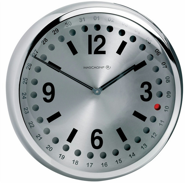 Mascagni 285 Quartz wall clock Kreis Chrom Wanduhr