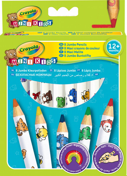 Crayola Mini Kids - 8 Jumbo Decorated Pencils Мульти 8шт цветной карандаш