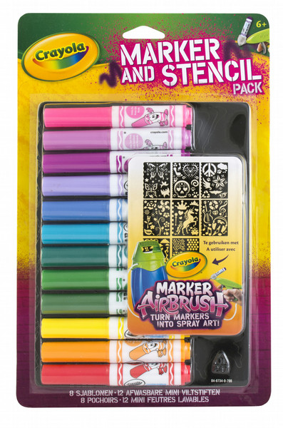 Crayola Marker and Stencil pack pink Мульти 12шт маркер с краской