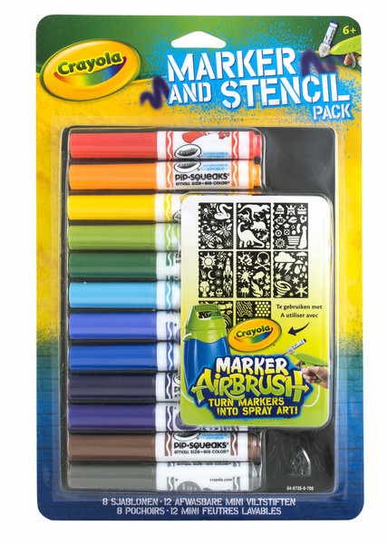 Crayola Marker and Stencil pack blue Мульти 12шт маркер с краской