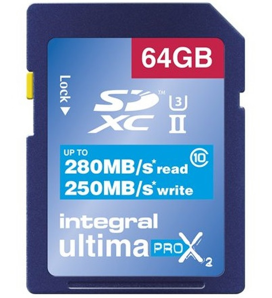 Integral UltimaPro X2 64ГБ SDXC UHS-II Class 10 карта памяти