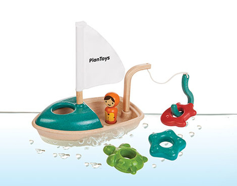 PlanToys Activity Boat Игрушка для ванной Синий, Зеленый, Красный, Белый, Деревянный