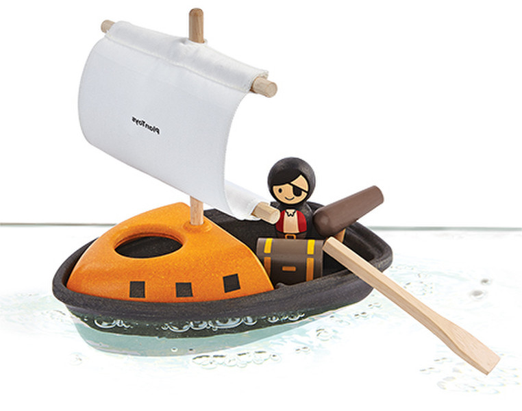 PlanToys Pirate Boat Bath toy Brown,Orange,White