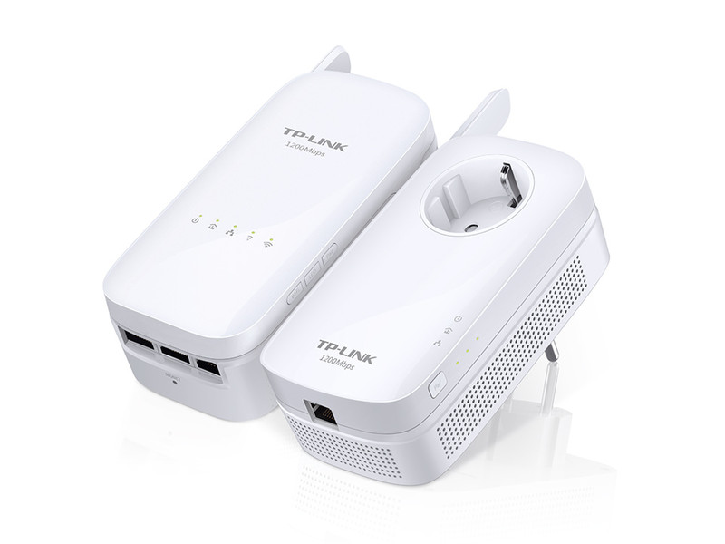 TP-LINK AV1200 1200Мбит/с Подключение Ethernet Wi-Fi Белый 2шт PowerLine network adapter