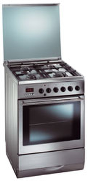 Pelgrim PF 740 Luxe gas-elektro fornuis, 60 cm breed Freestanding Gas hob A+ Silver