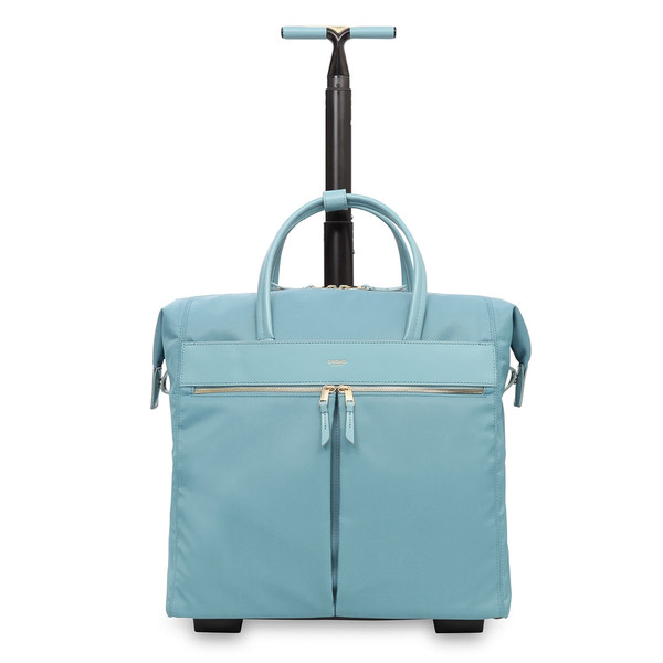Knomo 19-803-SEA Carry-on Cotton,Leather,Linen Cyan luggage bag