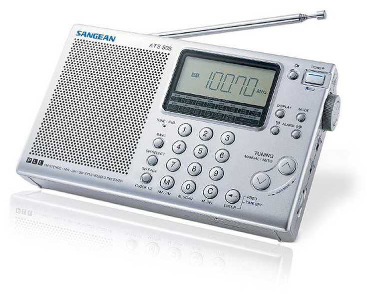 Sangean ATS-505 Digital World Receiver Цифровой Cеребряный радиоприемник