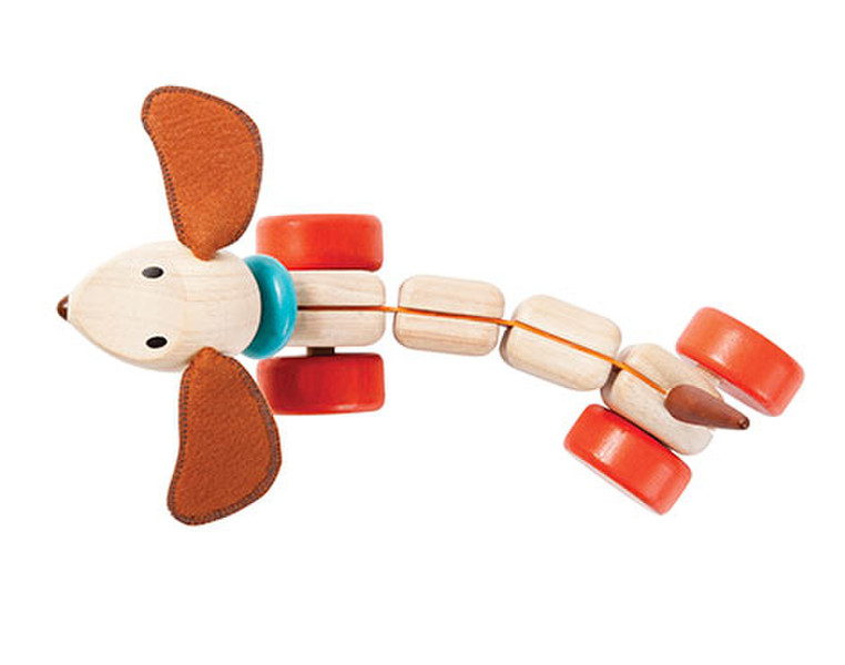 PlanToys Happy Puppy Деревянный Коричневый, Красный, Деревянный игрушка на веревочке