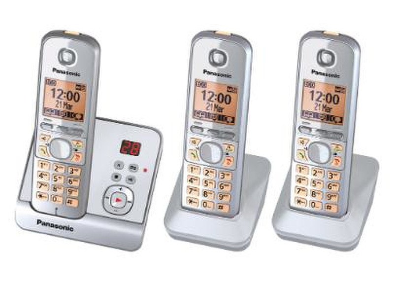 Panasonic KX-TG6723 DECT Идентификация абонента (Caller ID) Черный, Белый