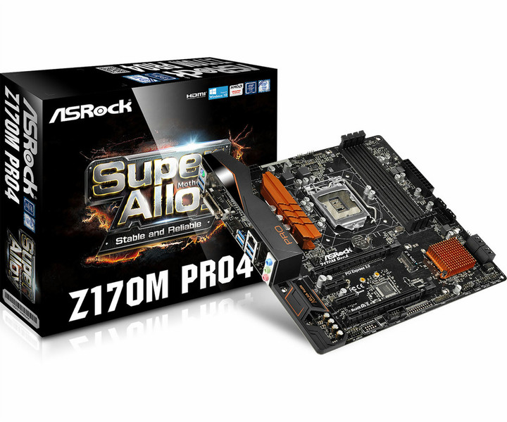 Asrock Z170M Pro4 Intel Z170 LGA1151 Микро ATX материнская плата