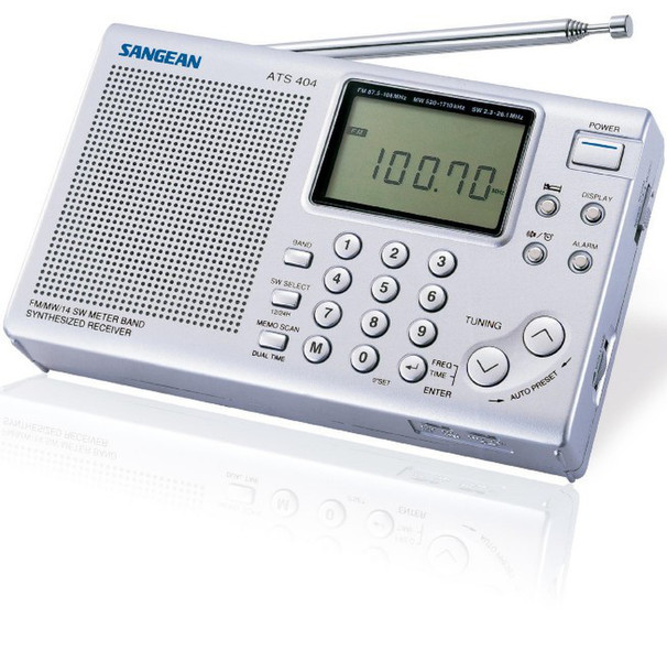 Sangean ATS-404 Digital World Receiver Цифровой Cеребряный радиоприемник