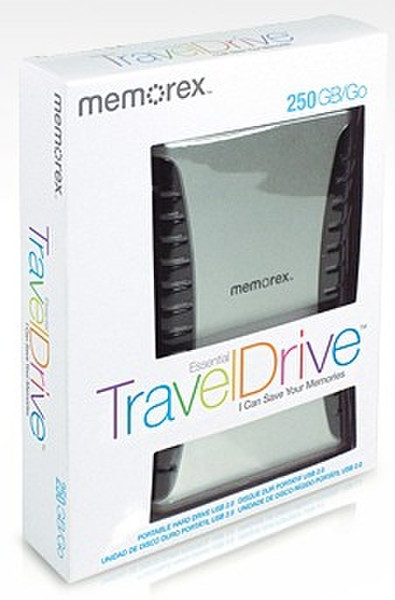 Memorex Essential TravelDrive 250GB 250ГБ Черный, Серый внешний жесткий диск